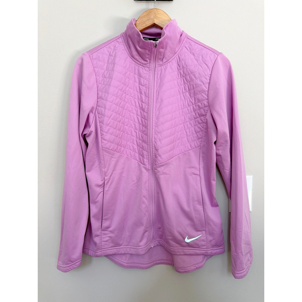 Nike Running Therma-FIT Quilted Full Zip Running Jacket Women's Medium Pink Gym